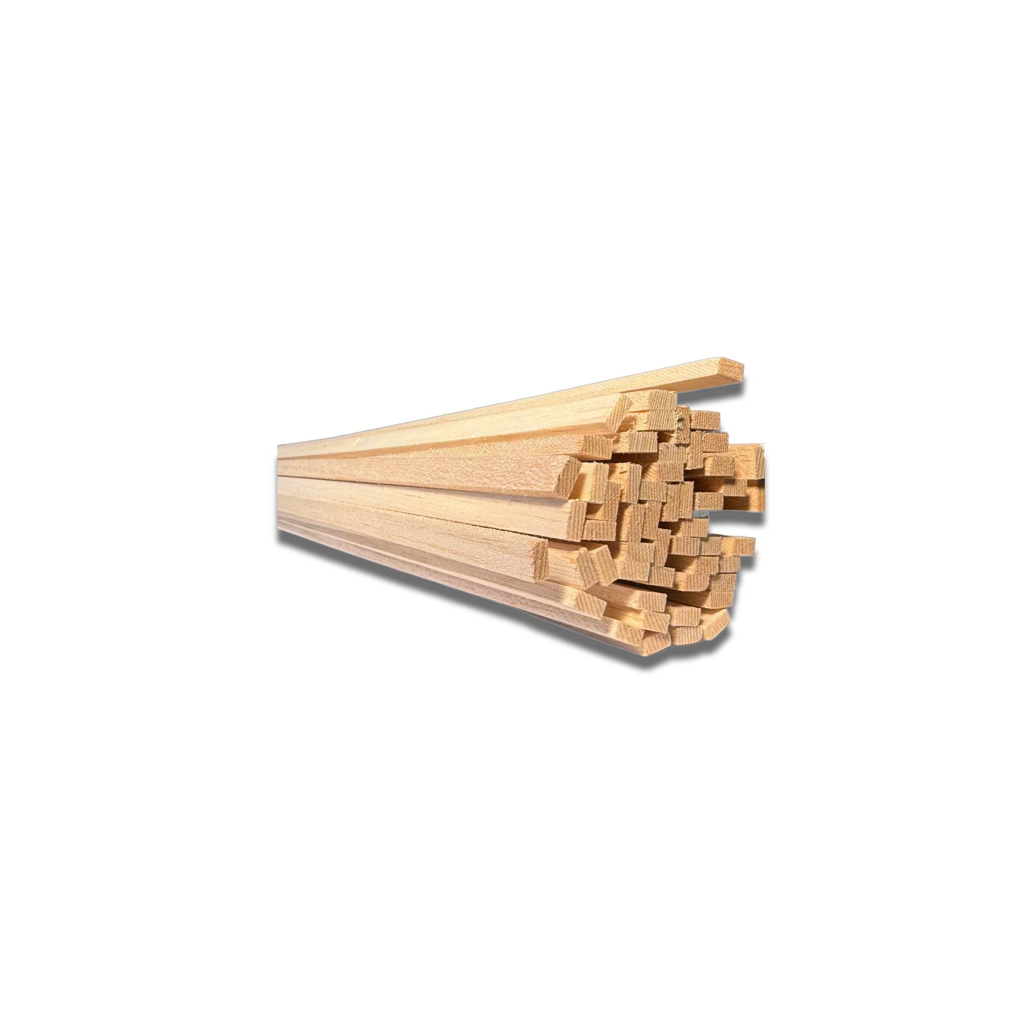 Listón Rectangular de Madera Natural de Balsa