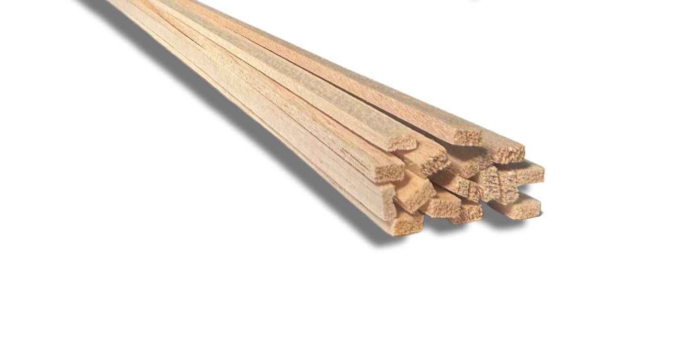 Listón Rectangular de Madera Natural de Balsa